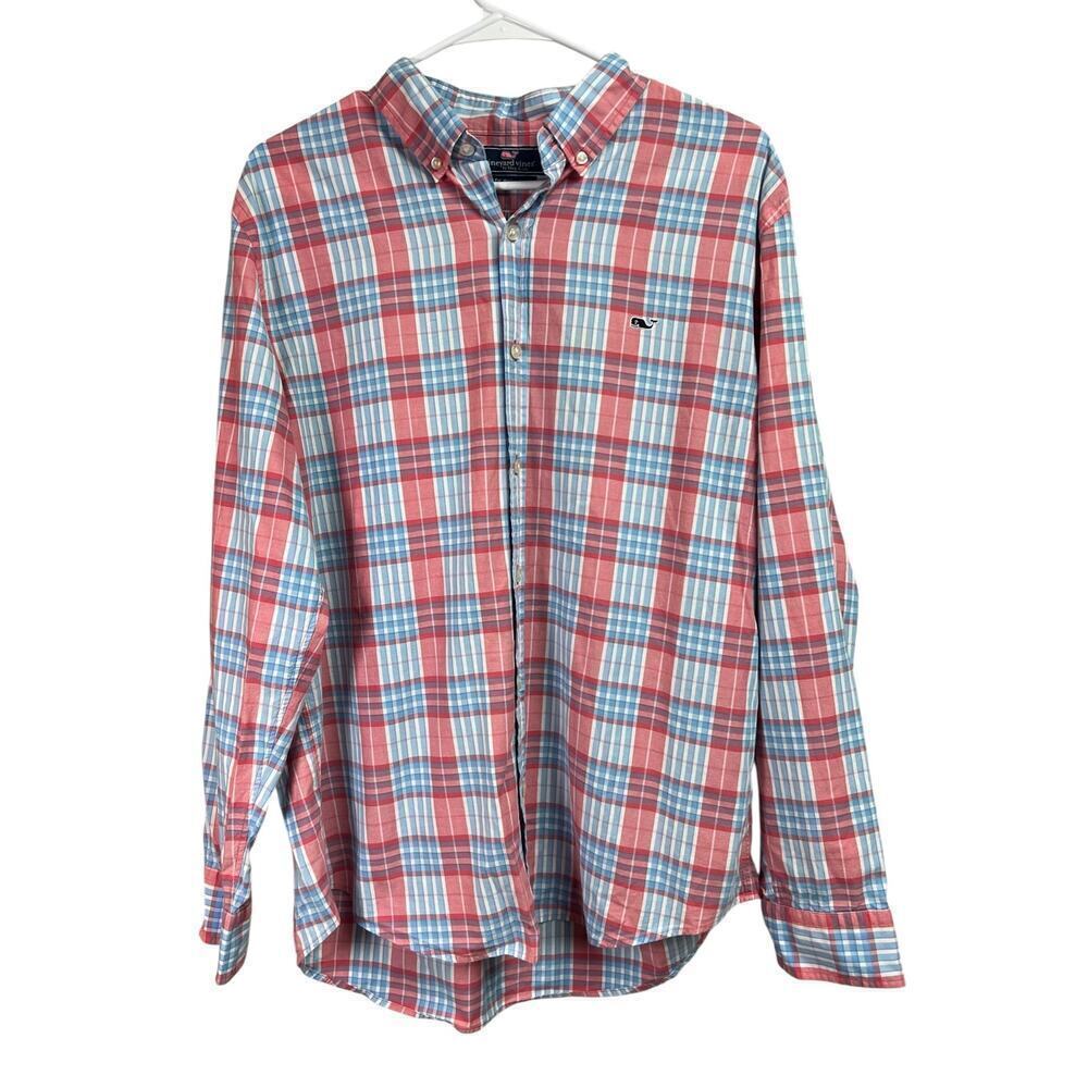 Vineyard Vines Slim Fit Whale Shirt Men's Button Front Long Sleeve Large